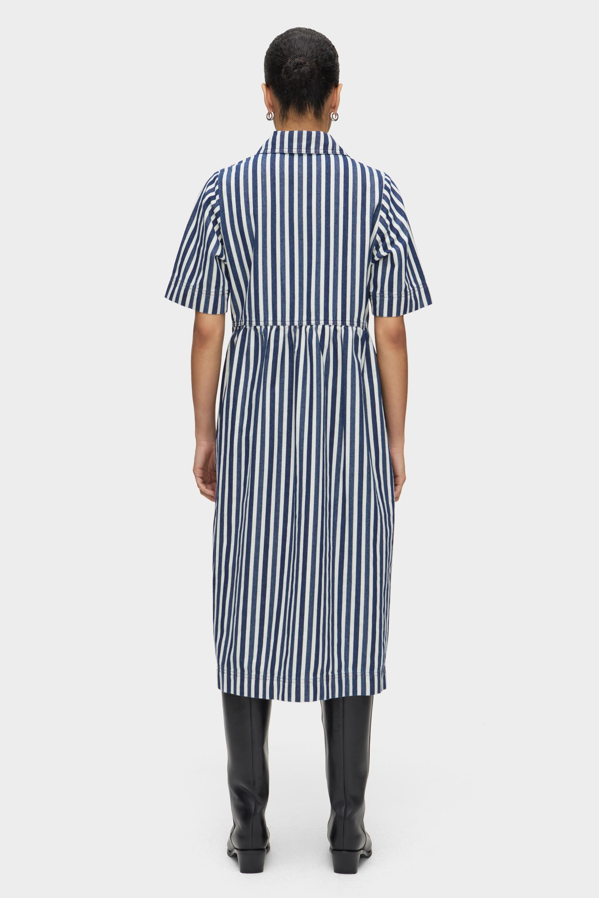 Gabriella Striped Denim Dress