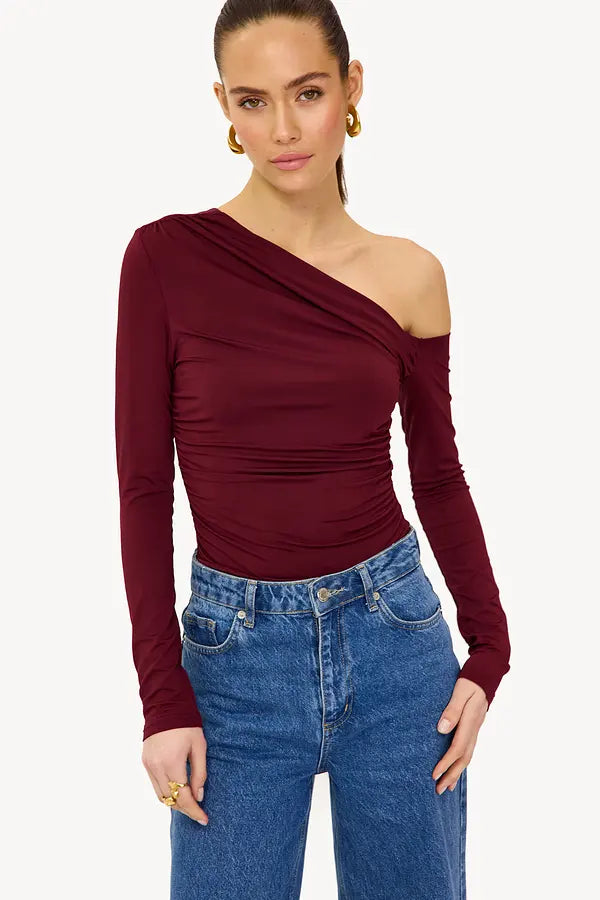Elegant Off-Shoulder Long Sleeve Top
